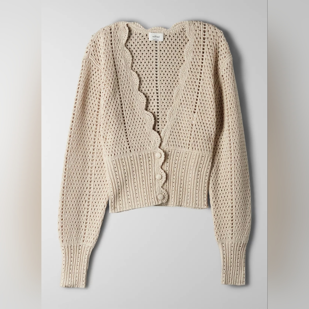 Knitted Scalloped Cardigan- XXS